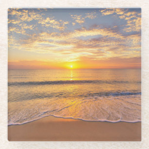 The Morning Sun at Seaside Glass Coaster