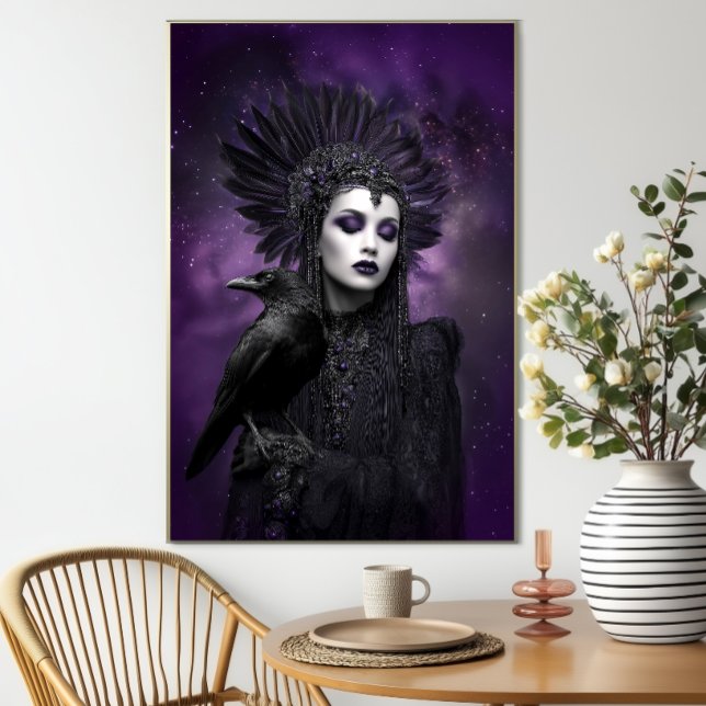 The Morrigan Purple Black Raven Goddess Art Poster (Creator Uploaded)