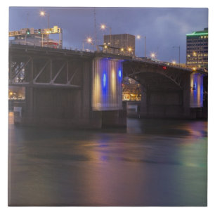 The Morrison bridge over the Willamette river Ceramic Tile