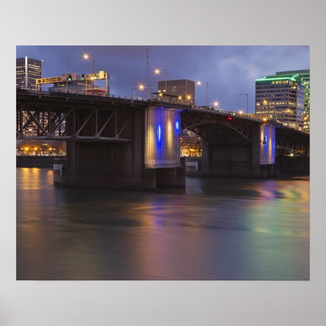 The Morrison bridge over the Willamette river Poster (Front)