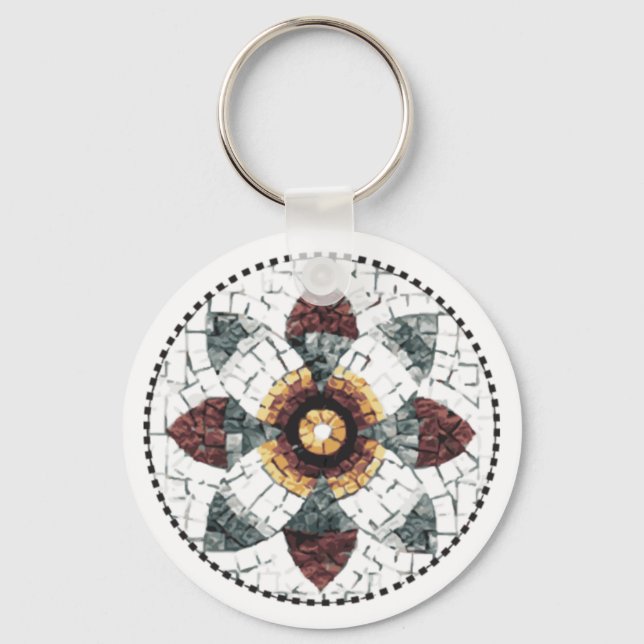 The Mosaic Collection button keychain (Front)