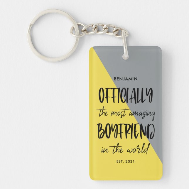 The Most Amazing Boyfriend Year Established Key Ring (Front)