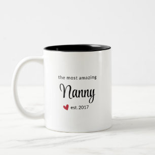 The Most Amazing Nanny Est Date Photo Gift Two-Tone Coffee Mug