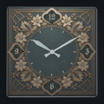 The most beautiful Art Deco Square Wall Clock<br><div class="desc">Great clock design. You will love it like others. Be free to use this design for other product you like or to customise and add your text. Follow me for more. Thank you. Have a nice day.</div>