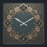 The most beautiful Art Deco Square Wall Clock<br><div class="desc">Great clock design. You will love it like others. Be free to use this design for other product you like or to customise and add your text. Follow me for more. Thank you. Have a nice day.</div>
