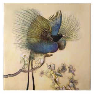 “The Most Beautiful Bird” by Warwick Goble Ceramic Tile