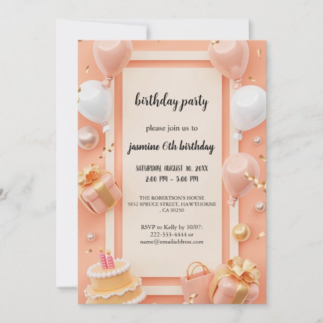 the most elegant birthday invitation (Front)
