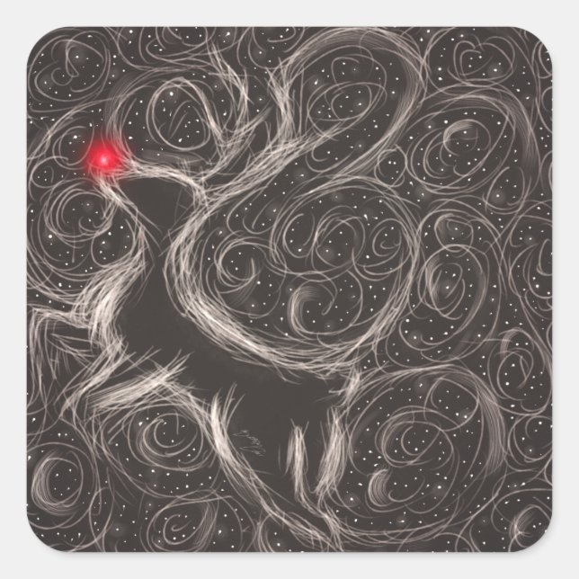 The Most Famous Reindeer Square Sticker (Front)