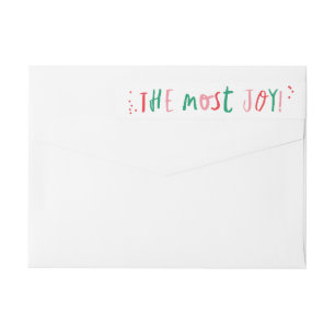 The most joy holiday card wrap around address label