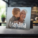 The Most Loved GRANDMA' Cute Photo Gift  Plaque<br><div class="desc">Let a grandmother know how much she is loved with this; Cute Modern Custom Photo Grandma Plaque. Design features fun white typography that reads 'The Most Loved GRANDMA'. Simply upload your favourite picture and personalise the name/s of who its from. Text colour can be changed by using the 'customise further'...</div>