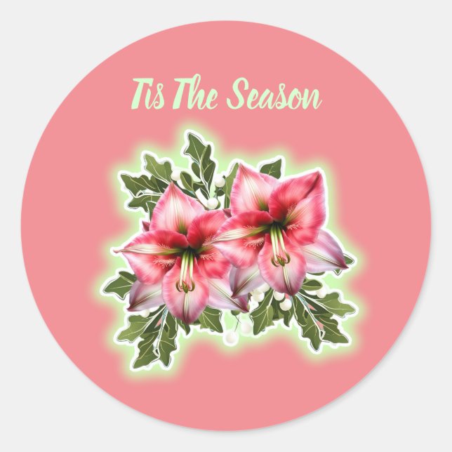 The Most Precious Gift Flat Holiday Card Classic Round Sticker (Front)