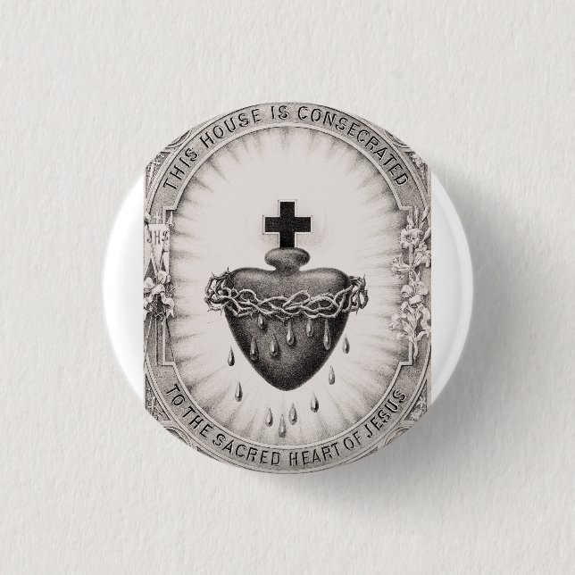 The Most Sacred Heart of Jesus Christ 3 Cm Round Badge (Front)