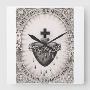 The Most Sacred Heart of Jesus Christ Square Wall Clock