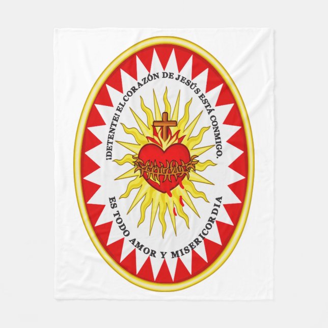 The Most Sacred Heart of Jesus Fleece Blanket (Front)