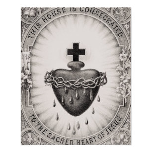The Most Sacred Heart of Jesus Symbol of Divine  Poster