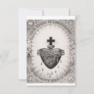 The Most Sacred Heart of Jesus Symbol of Divine Thank You Card