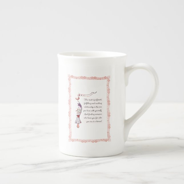 The most significant relationship elegant quote bone china mug (Right)