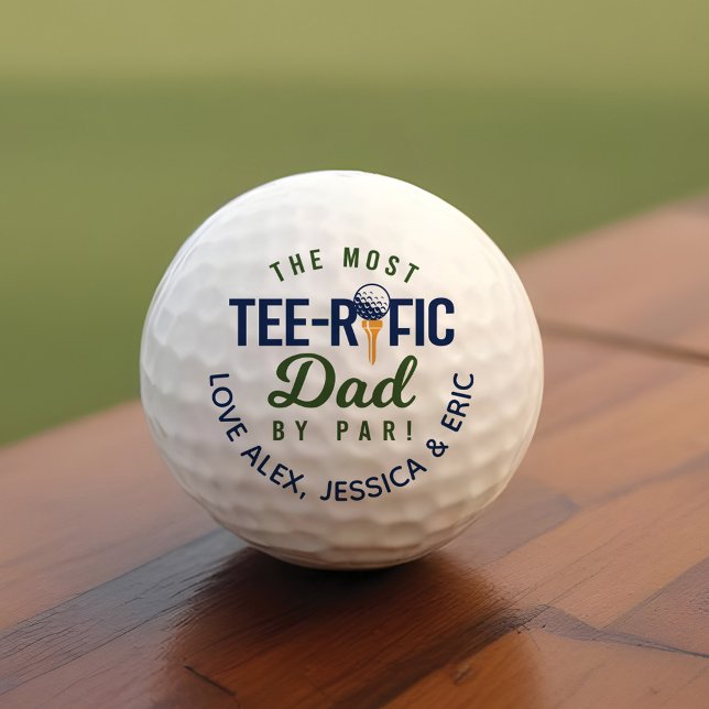 The Most Tee-Rific Dad By Par Fun Personalised Golf Balls (The Most Tee-Rific Dad By Par Fun Personalized Golf Balls)