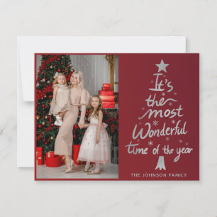 The Most Wonderful Time Of The Year Elegant Photo Holiday Card