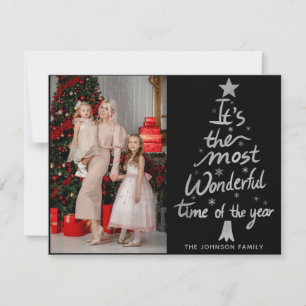 The Most Wonderful Time Of The Year Elegant Photo Holiday Card