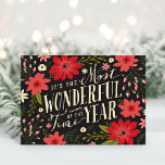 The Most Wonderful Time of Year Holiday Floral<br><div class="desc">Celebrate the season with Christmas gifts and home decor featuring a modern holiday floral design paired with whimsical typography that joyfully declares, "It's the Most Wonderful Time of the Year." The cheerful arrangement of seasonal flowers and festive colors brings a contemporary yet cozy touch to your holiday decor, perfect for...</div>