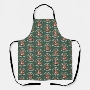The Most Wonderful Time Vintage Deer Christmas  Apron