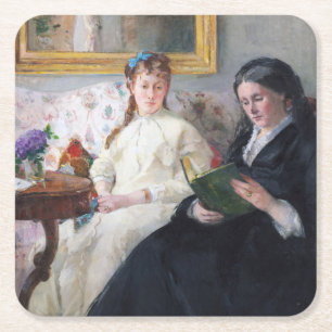 The Mother and Sister of the Artist, Berthe Moriso Square Paper Coaster