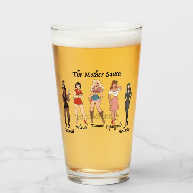 The Mother Sauces Pin Up Glass (Front Filled)