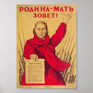 The Motherland Calls WW2 propaganda poster
