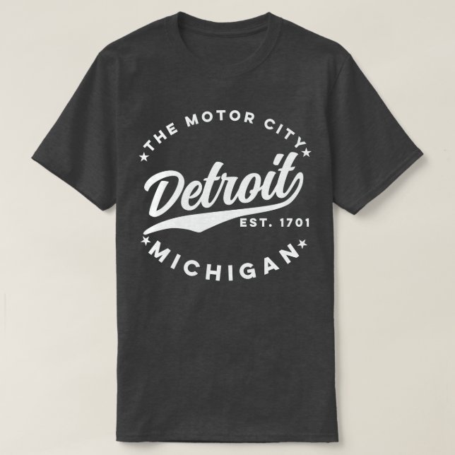 The Motor City White Text T-Shirt (Design Front)