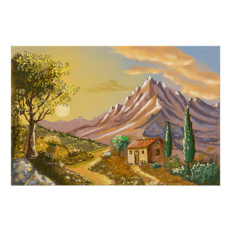 The mountain cabin trail. poster