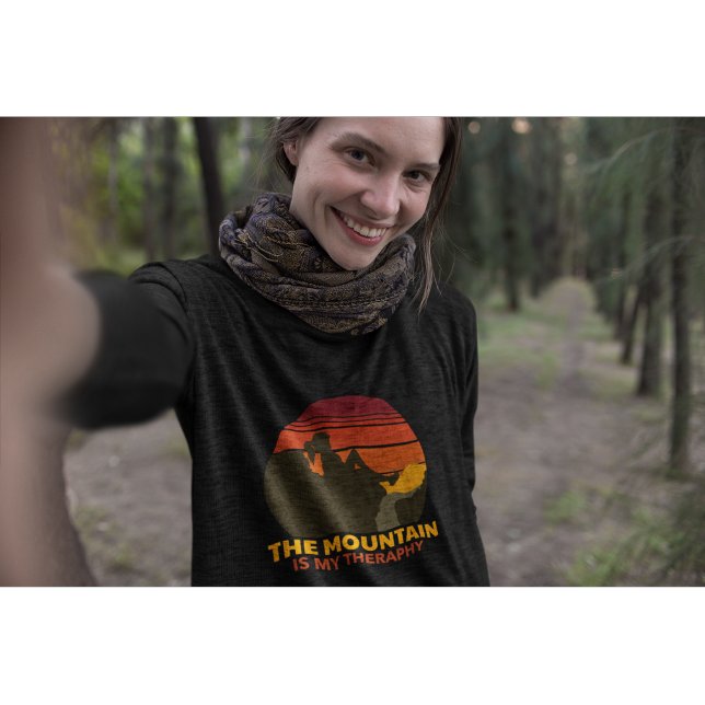 The Mountain Is My Therapy Outdoor Adventure  T-Shirt (Creator Uploaded)