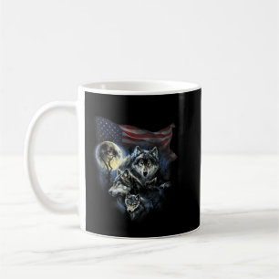 The Mountain Men's wolfs Lookout Flag american Coffee Mug