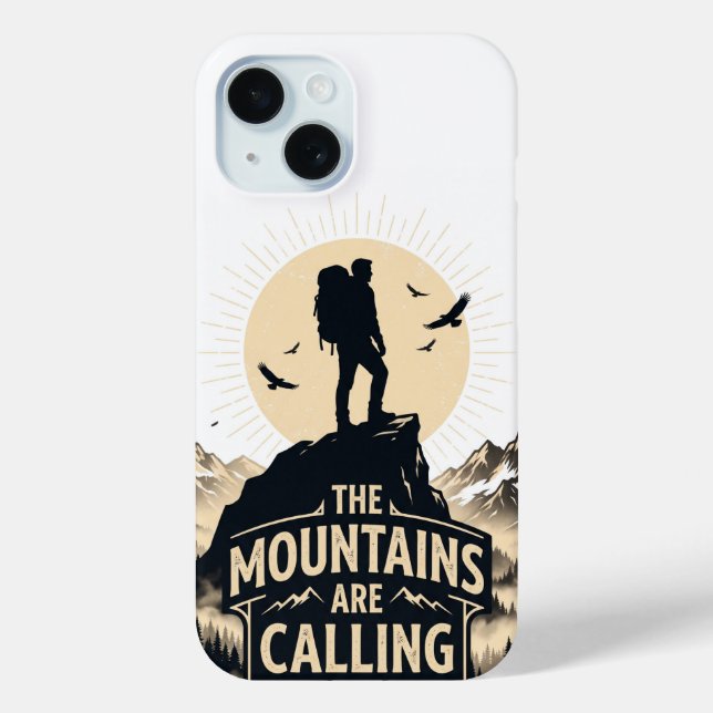 The Mountains Are Calling Adventure Silhouette Case-Mate iPhone Case (Back)