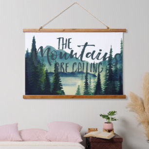 The Mountains Are Calling   Camping Quote Hanging Tapestry