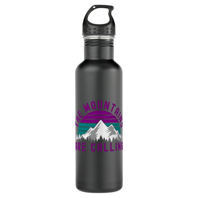 The Mountains Are Calling  Hiking Purple 710 Ml Water Bottle (Front)
