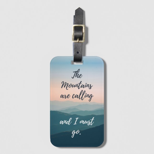 The Mountains are Calling Luggage Tag (Front Vertical)