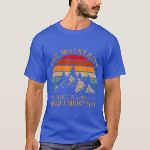 The Mountains are Calling Retro Vintage 80s Nature T-Shirt