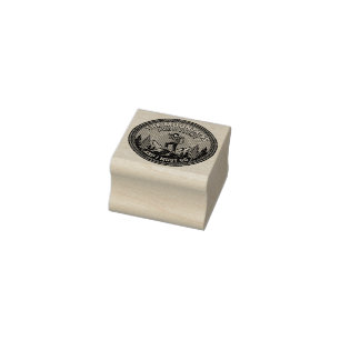 The Mountains Are Calling Vintage Hiking Badge Rubber Stamp