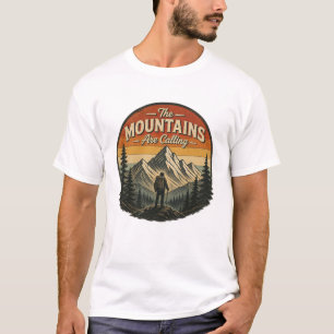 The Mountains Are Calling – Vintage Hiking T-Shirt