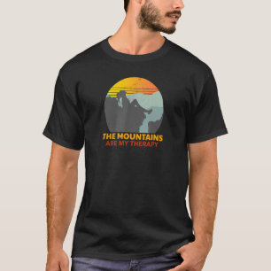 The Mountains Are My Therapy Hiking Climbing Moun T-Shirt