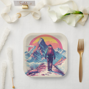 the mountains Birthday or Shower Paper Plate