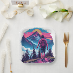the mountains Birthday or Shower  Paper Plate