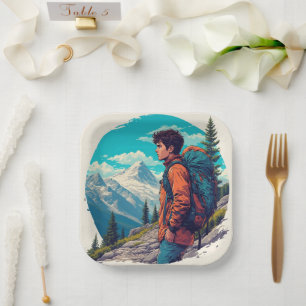 the mountains Birthday or Shower Paper Plate