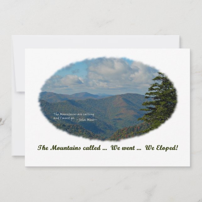 The Mountains Called / We Eloped Announce & Invite (Front)