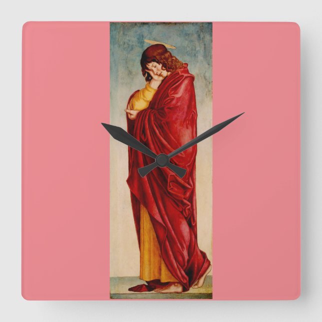 The Mourning Saint John by Andrea da Murano  Square Wall Clock (Front)