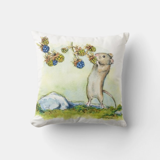 The Mouse by the Brambles art  by Alissa Hansen  Cushion (Front)