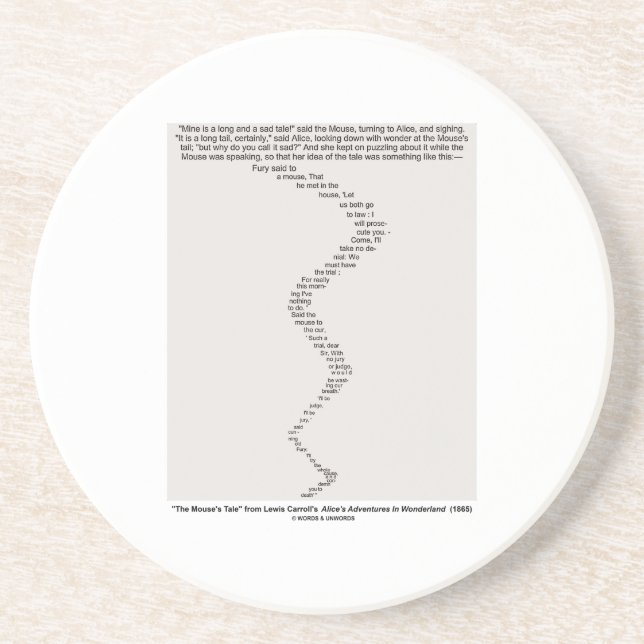 The Mouse's Tale by Lewis Carroll Wonderland Coaster (Front)