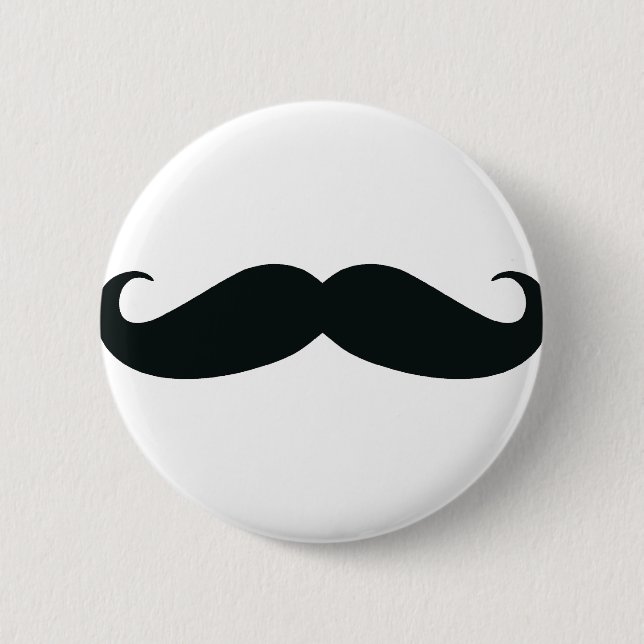 The Moustache Design 6 Cm Round Badge (Front)