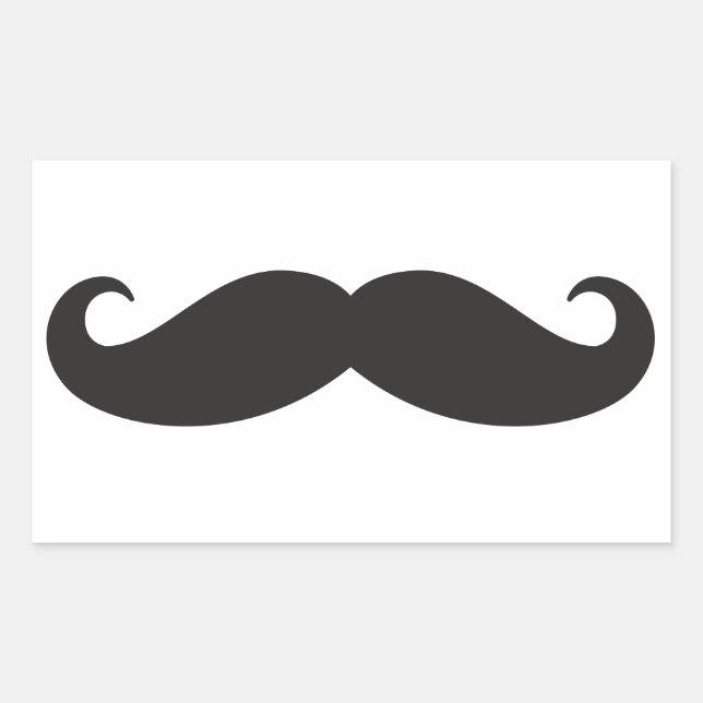 The moustache rectangular sticker (Front)